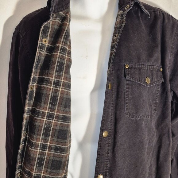 BASIC EDITIONS denim jacket, black, 100% Cotton, metal buttons, lined. size MED. - Picture 9 of 16